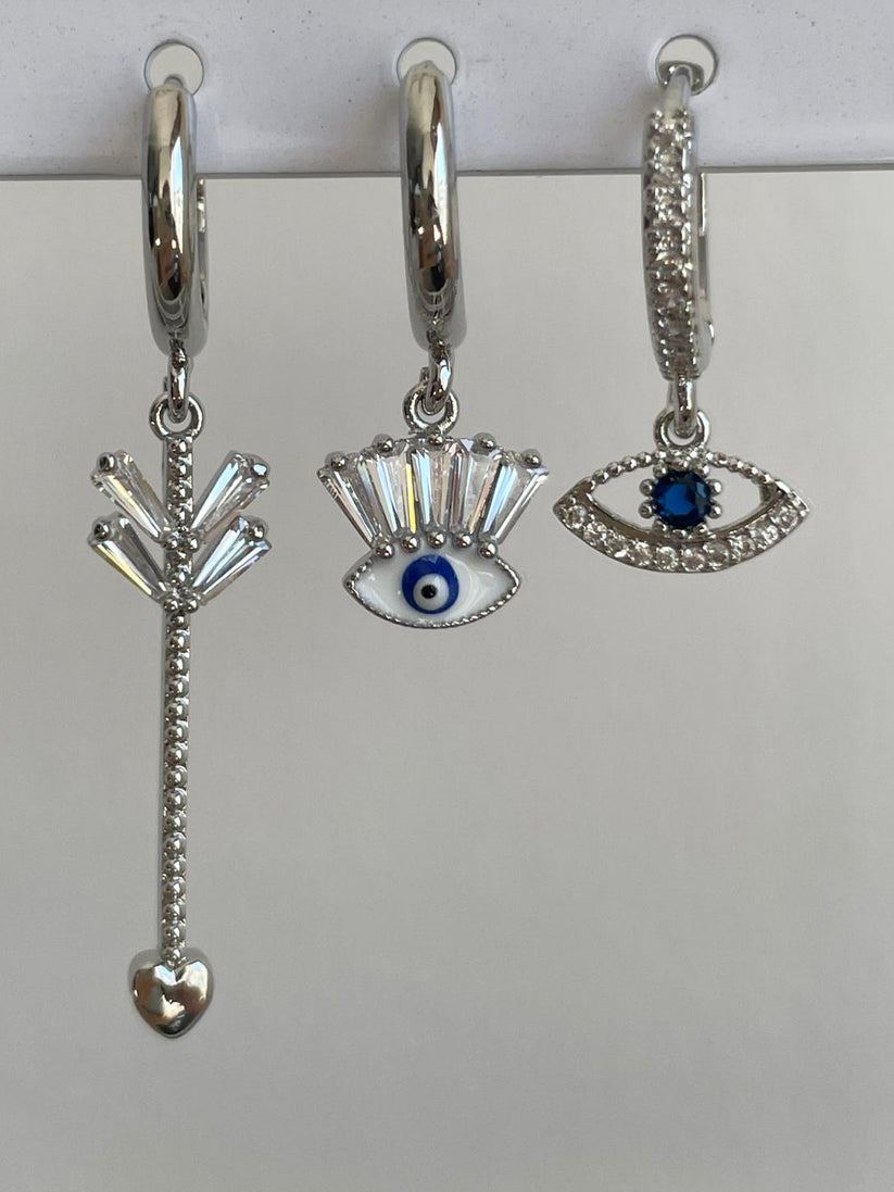 3'lü Set Göz Küpe