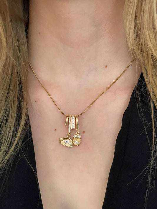 Baykuş Göz Charmlı Kolye