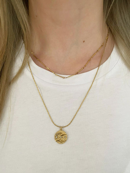 Birlik 2'li Yuvarlak Madalyon Kolye