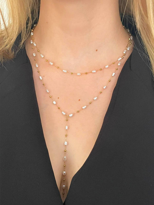 İncili Sarmal Y Kolye