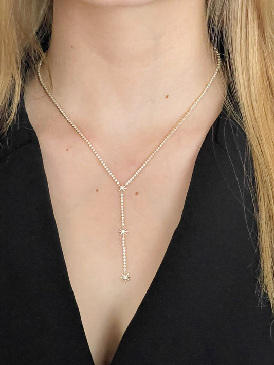 Zirkon Yıldız Y Kolye