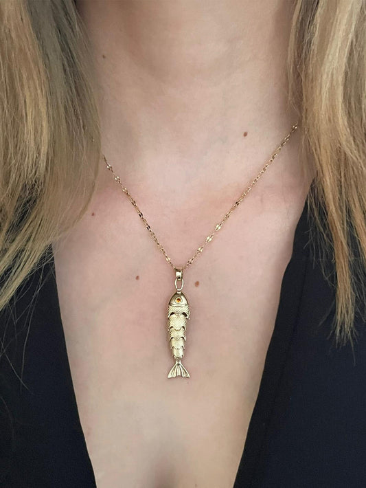 Zarif Zincirli Balık Kolye