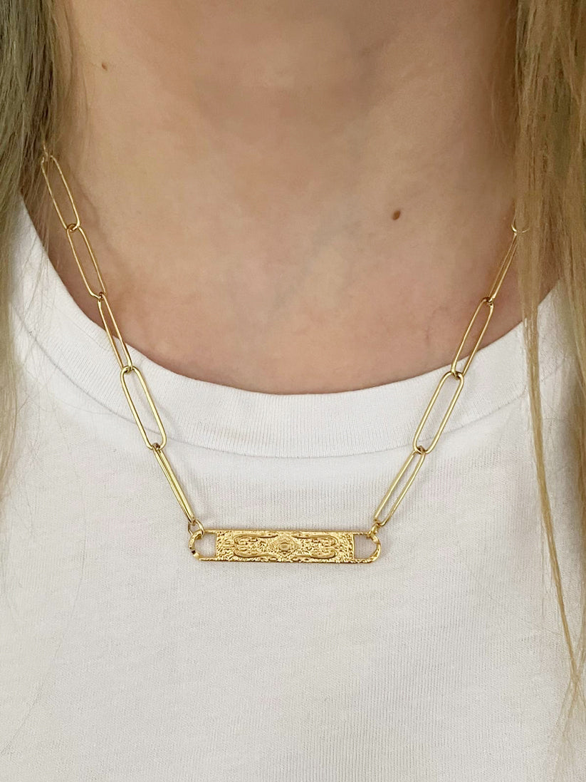 Vintage Gravür Kolye