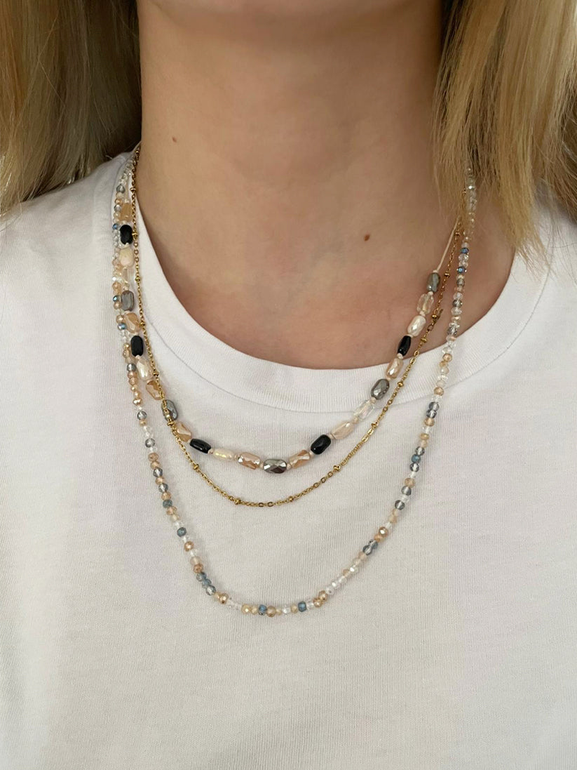 3lü Doğal Taş Kolye