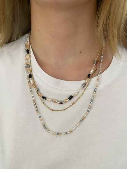 3lü Doğal Taş Kolye