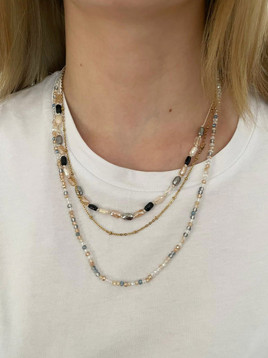 3lü Doğal Taş Kolye