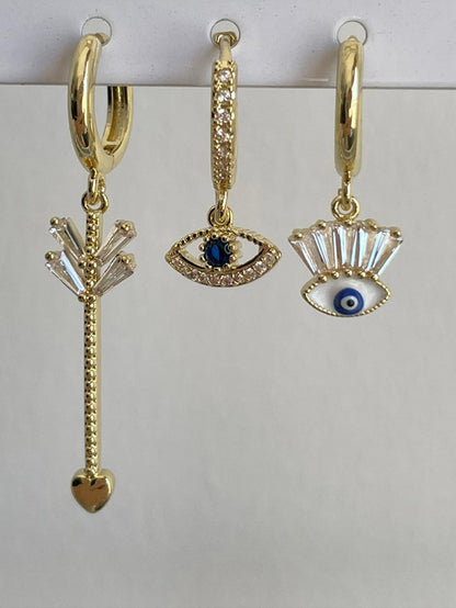 3'lü Set Göz Küpe