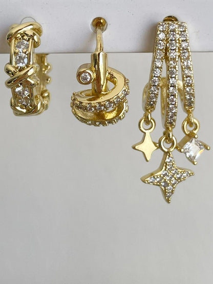 3'lü Set Astro Küpe