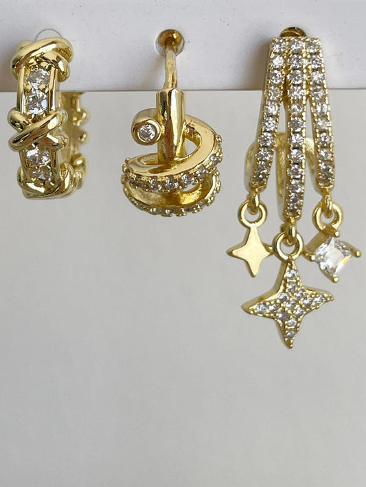 3'lü Set Astro Küpe