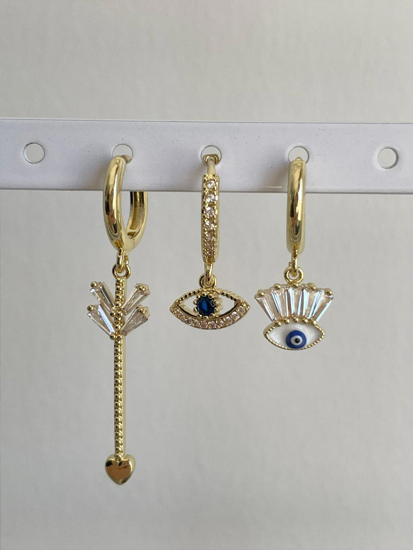 3'lü Set Göz Küpe