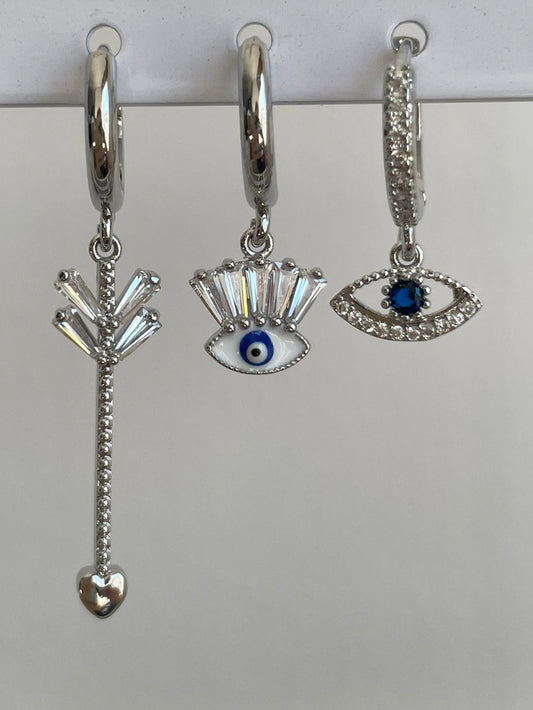 3'lü Set Göz Küpe