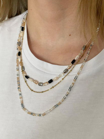 3lü Doğal Taş Kolye