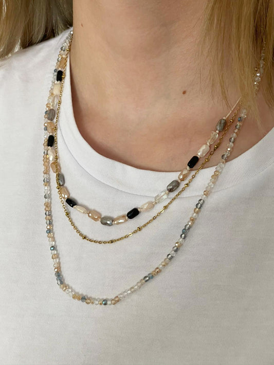 3lü Doğal Taş Kolye