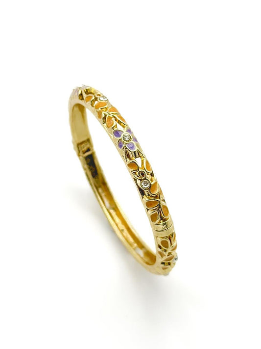 Turuncu Mor Mineli Zirkon Taş Kelepçe