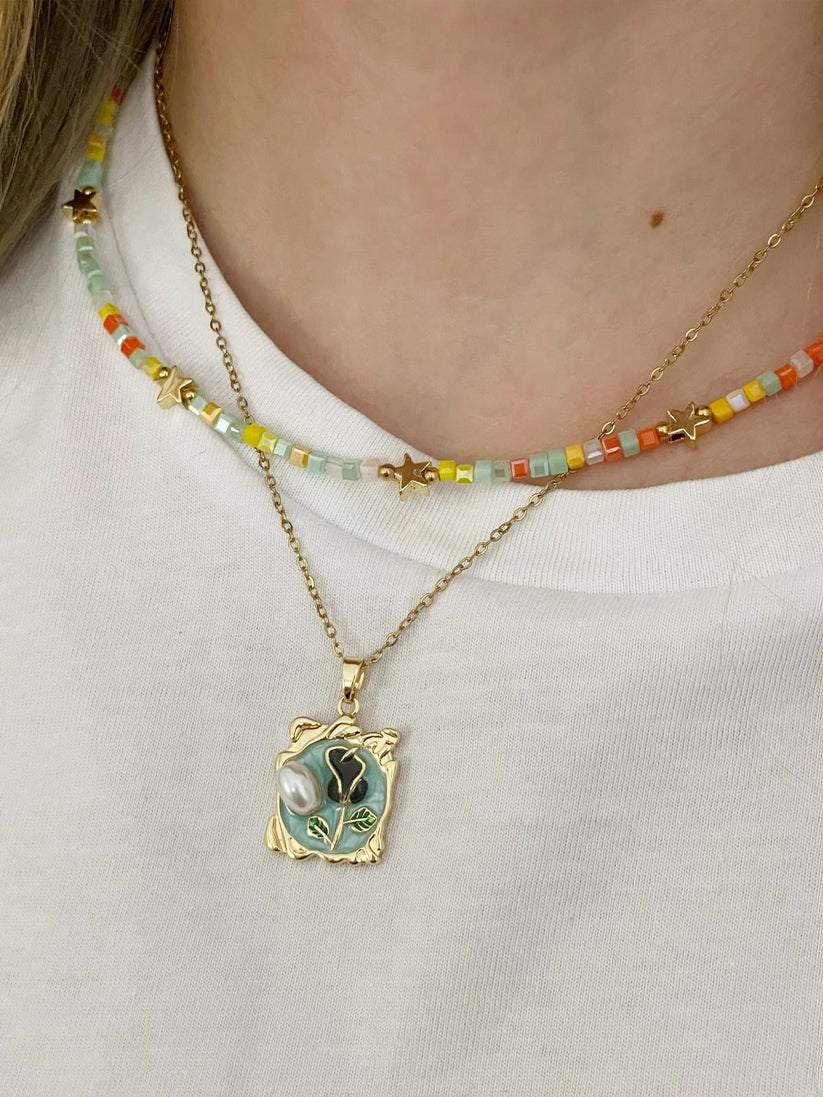 Yıldız Soft Renkli Boncuk Kolye