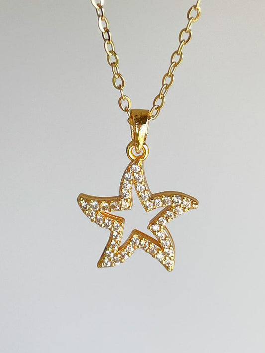 Zirkon Taşlı Deniz Yıldızı Kolye